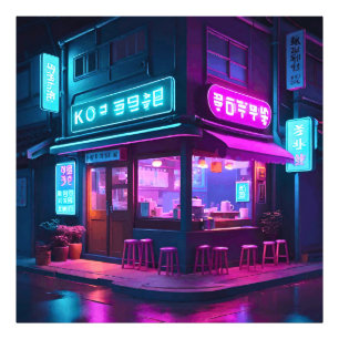 Foto Casa de café coreana neon LoFi Art 