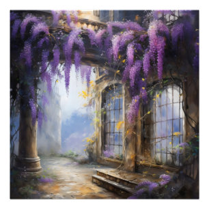 Foto Casa de flores moradas