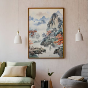 Foto Casa en las montañas Arte chino