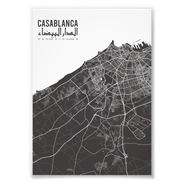Foto Casablanca, Marruecos , cosecha de mapas de la ciu (Frente)