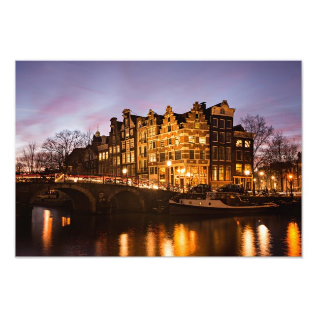 Foto Casas del canal de Ámsterdam en la huella del atar (Frente)