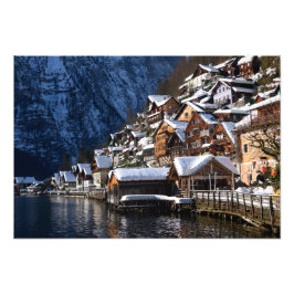 Foto Casas junto al lago de madera en Hallstatt, Austri