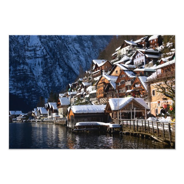 Foto Casas junto al lago de madera en Hallstatt, Austri (Frente)