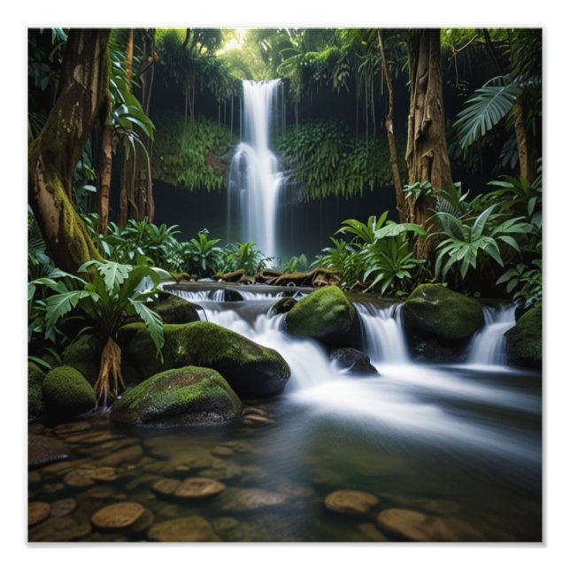 Foto Cascada tropical exuberante (Frente)