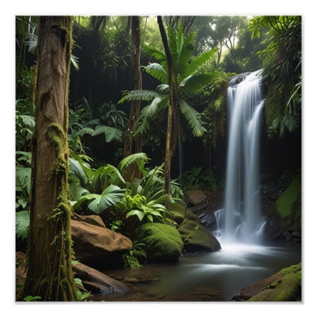 Foto Cascada Tropical Exuberante (Frente)