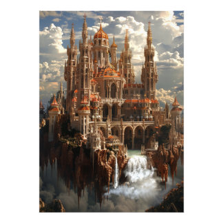 Foto Castillo de fantasía gótica en el paisaje onírico