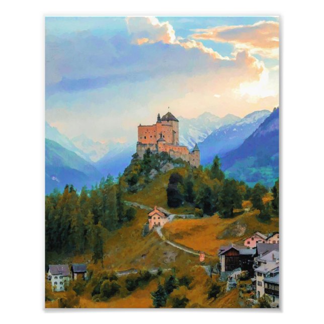Foto Castillo de pintura original en el cielo, Castillo (Frente)