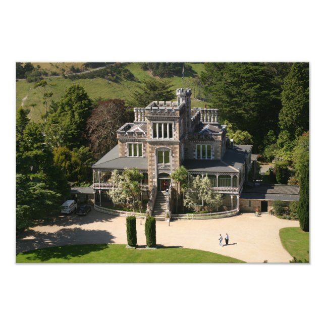 Foto Castillo Larnach, Dunedin, Nueva Zelanda - aéreo (Frente)