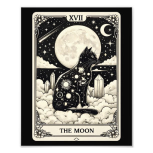 Foto Cat Tarot Card The Moon Graphic