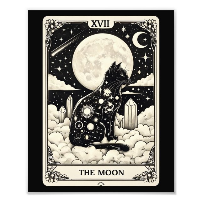 Foto Cat Tarot Card The Moon Graphic (Frente)