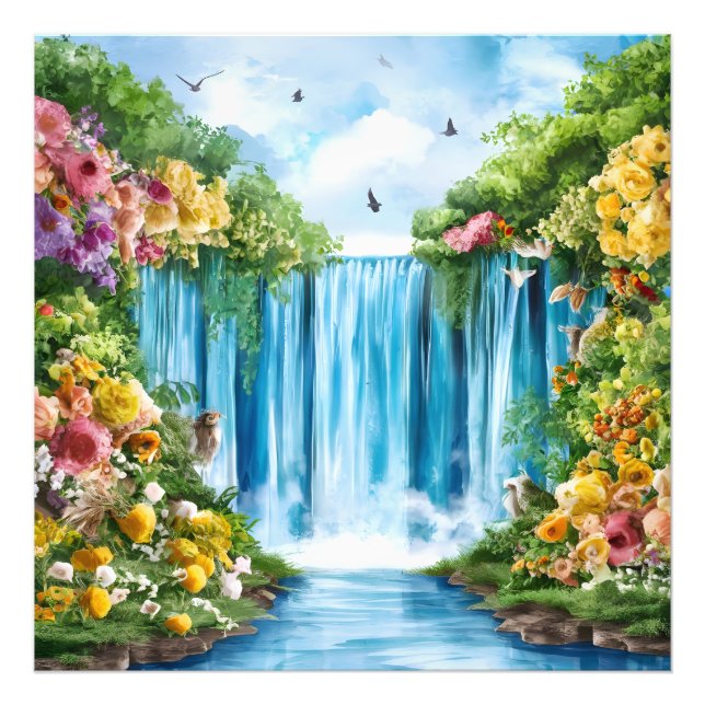Foto Catarata pintada a la acuarela (Frente)