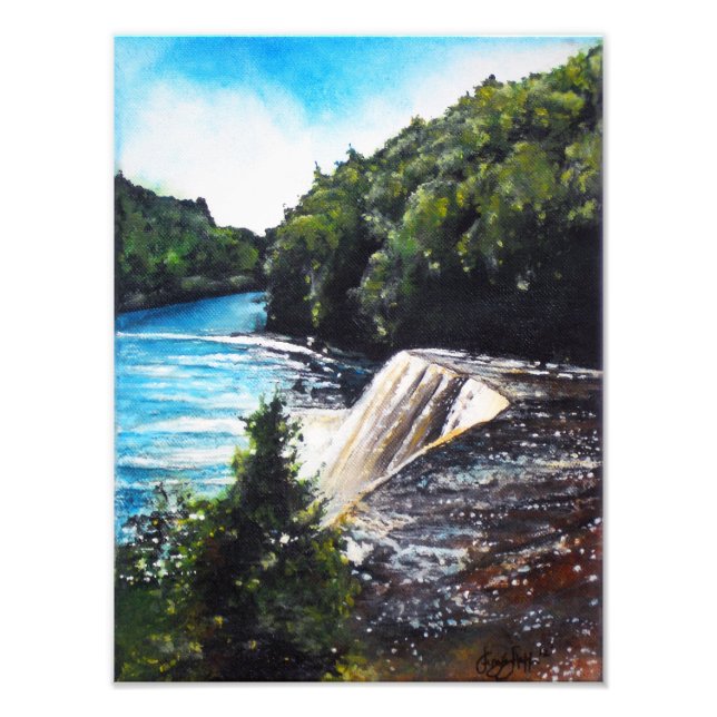Foto Cataratas de Tahquamenon con pintura acrílica | Im (Frente)