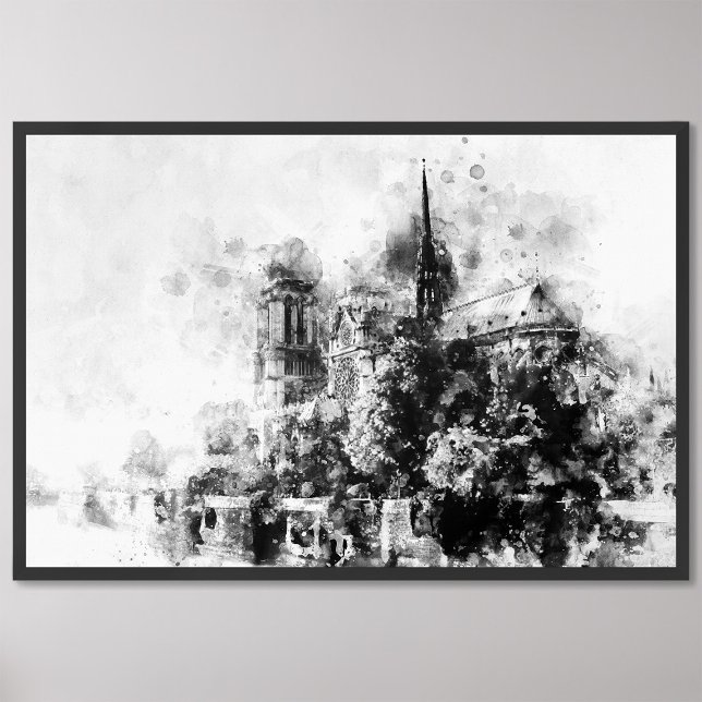 Foto Catedral de Notre-Dame, Ilustracion blanco y negro (Subido por el creador)