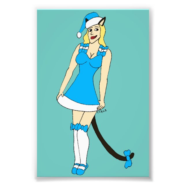 Foto Catgirl de Navidades azules (Frente)