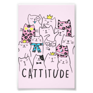 Foto Cattitude Cute Cat, Gracioso Regalo de Gato Gato G