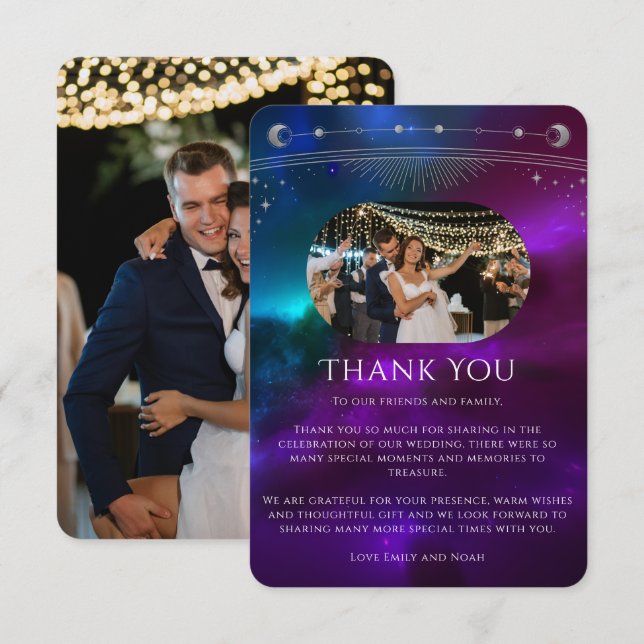 Foto Celestial de Boda Agradecimiento (Anverso / Reverso)