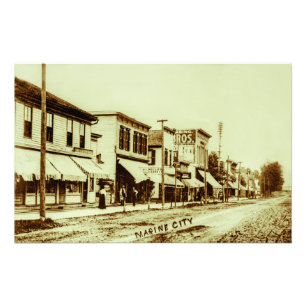 Foto Centro de la Ciudad Marina Michigan 1901