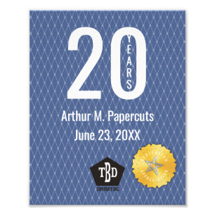 Foto Certificado de 20 años de aniversario del hito de 