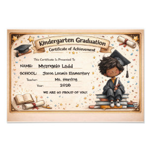 Foto Certificado de graduación de jardín de infancia di