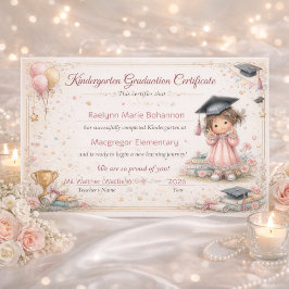 Foto Certificado de Graduación de Jardín de Infantes Co
