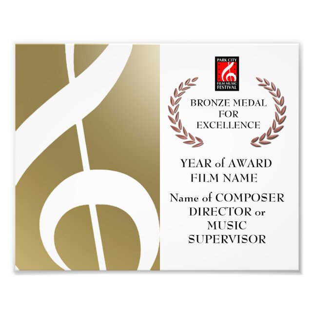 Foto Certificado de Premio Bronce (Frente)