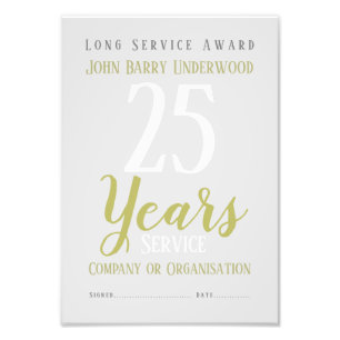 Foto Certificado de premio de servicio largo