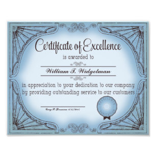 Foto certificado de reconocimiento del empleado de la