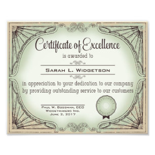Foto certificado de reconocimiento del empleado de la