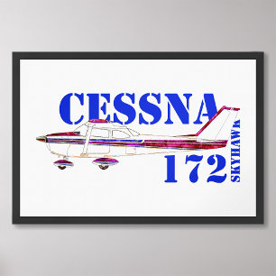 Foto Cessna 172 Ilustracion Skyhawk Diseño de texto neg