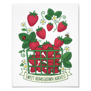 Foto Cesta de Frutas Frescas de Fresa Dulce de Bayas