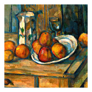 Foto Cezanne - Naturaleza muerta con jarra de leche y f