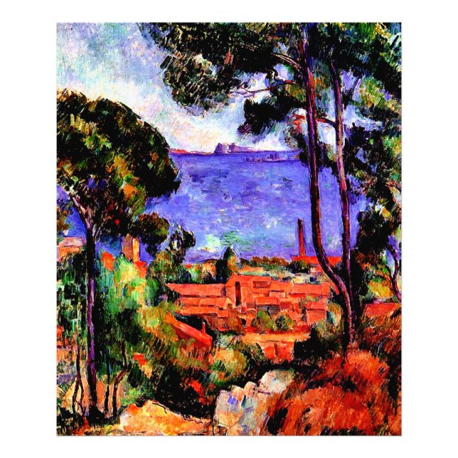 Foto Cezanne - Vista a través de los árboles (Frente)