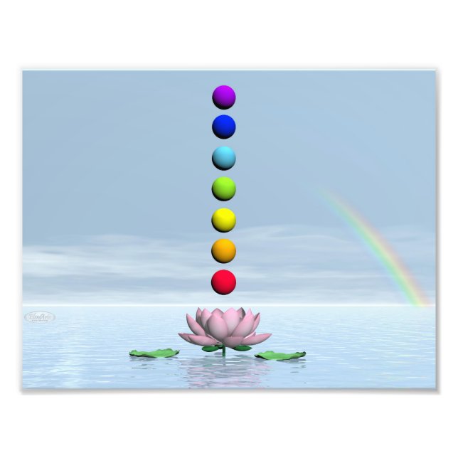 Foto Chakras y arco iris - representación 3D (Frente)
