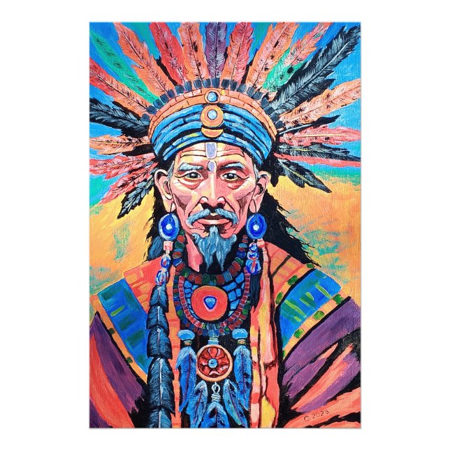 Foto chamán, hechicero, amuleto, magia (Frente)