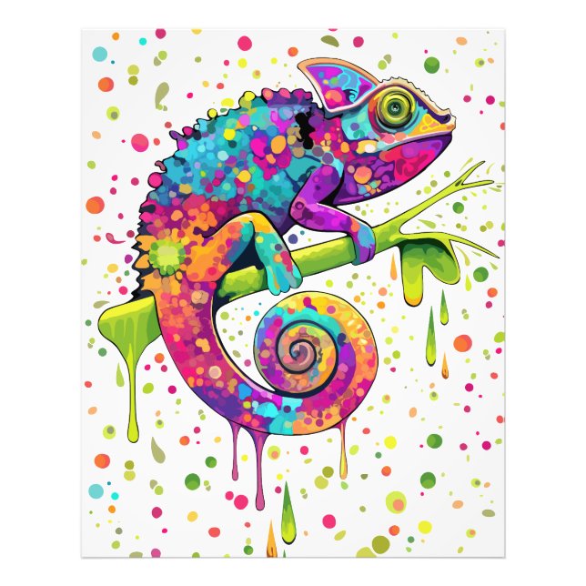 Foto Chameleon Paint Stains Watercolor Style (Frente)