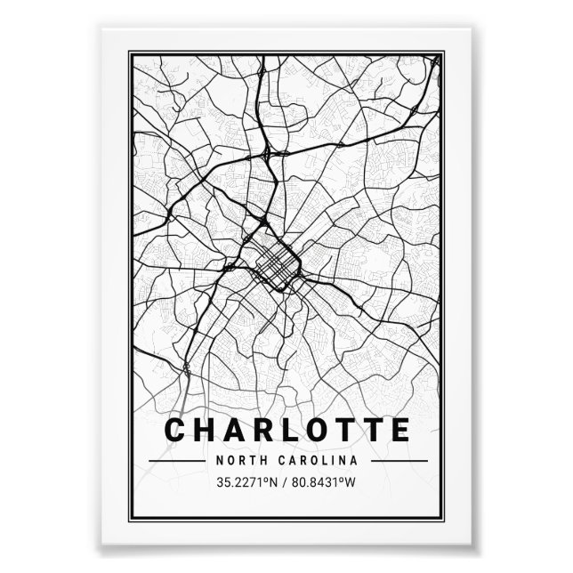 Foto Charlotte - Mapa de Carolina del Norte (Frente)