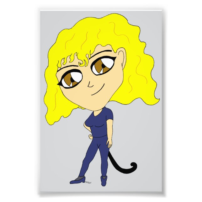 Foto Chibi con un gato como cola (Frente)