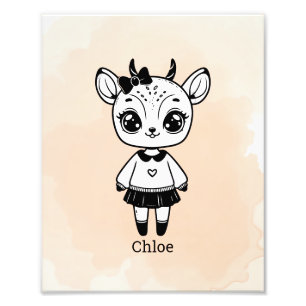 Foto Chica Adorable Antílope - Diseño Mono Adorable