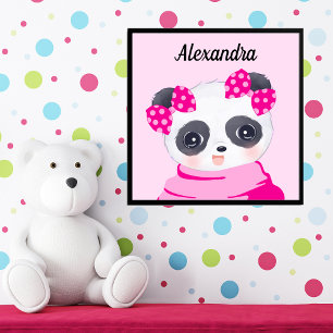Foto Chica Baby Panda Pink Photo Print