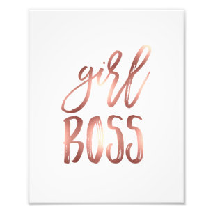 Foto Chica Boss   Impresión de arte de oro Rosa