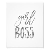 Chica Boss | Impresión de arte plateado