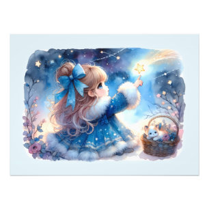 Foto Chica caprichosa observadora de estrellas acuarela