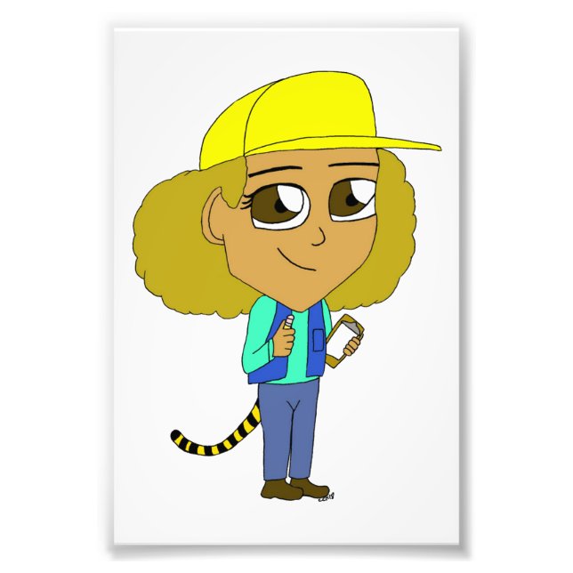 Foto chica chibi con cola de tigre (Frente)