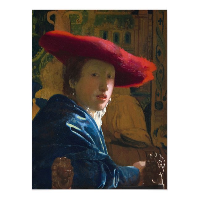 Foto Chica con el Gorra Rojo por Johannes Vermeer (Frente)