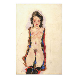Foto Chica con Garters Rojos | Egon Schiele |