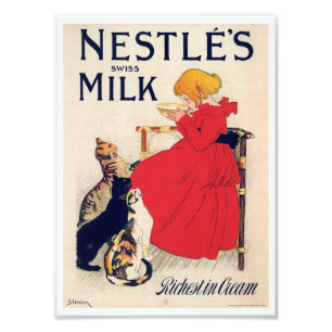 Foto Chica con gatos, póster vintage, Alexandre Steinle