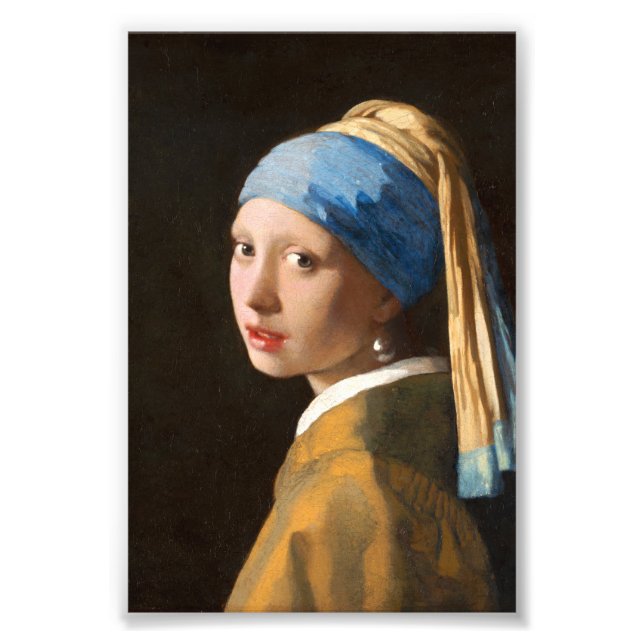 Foto Chica con pintura de retrato de Pearl Earring (Frente)