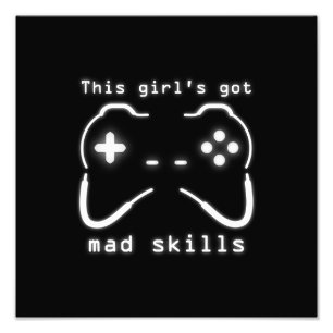 Foto Chica Conseguido Mad Habilidades Video Game Contro