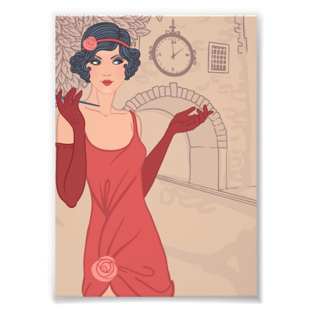 Foto Chica de Flapper ilustrado (Frente)