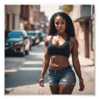 Chica de gueto caliente en las calles de Denim Sho